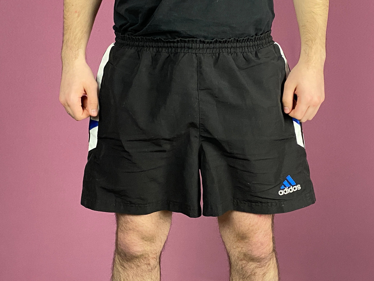 90s Adidas Vintage Men's Shorts - Large Black Polyester
