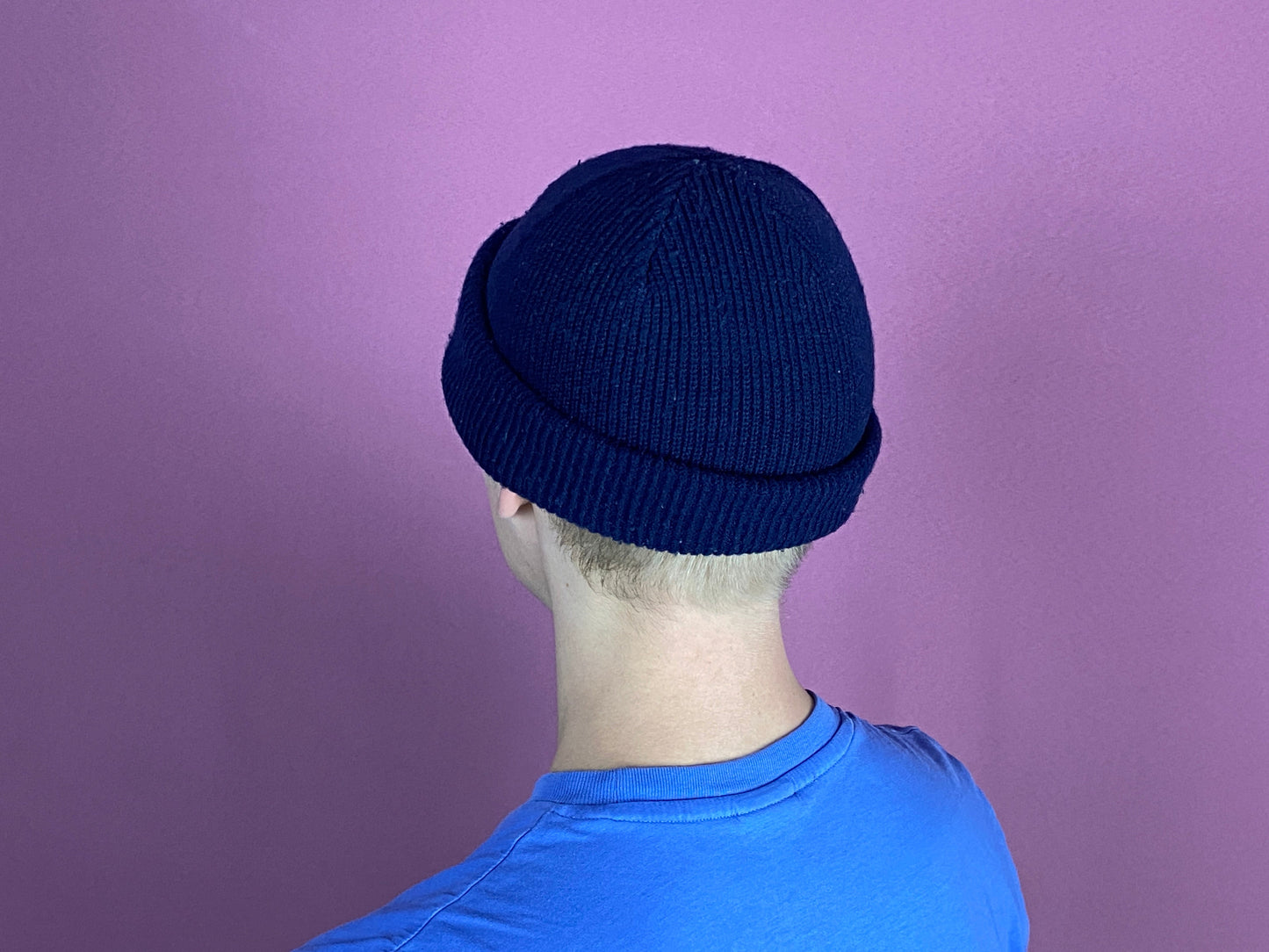 80s Lacoste Vintage Beanie Hat - Blue Acrylic