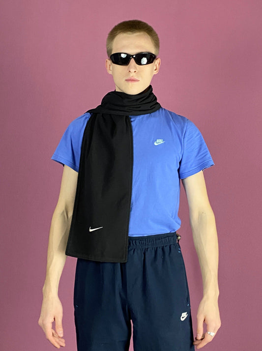 90s Nike Vintage Fleece Scarf - Black Polyester