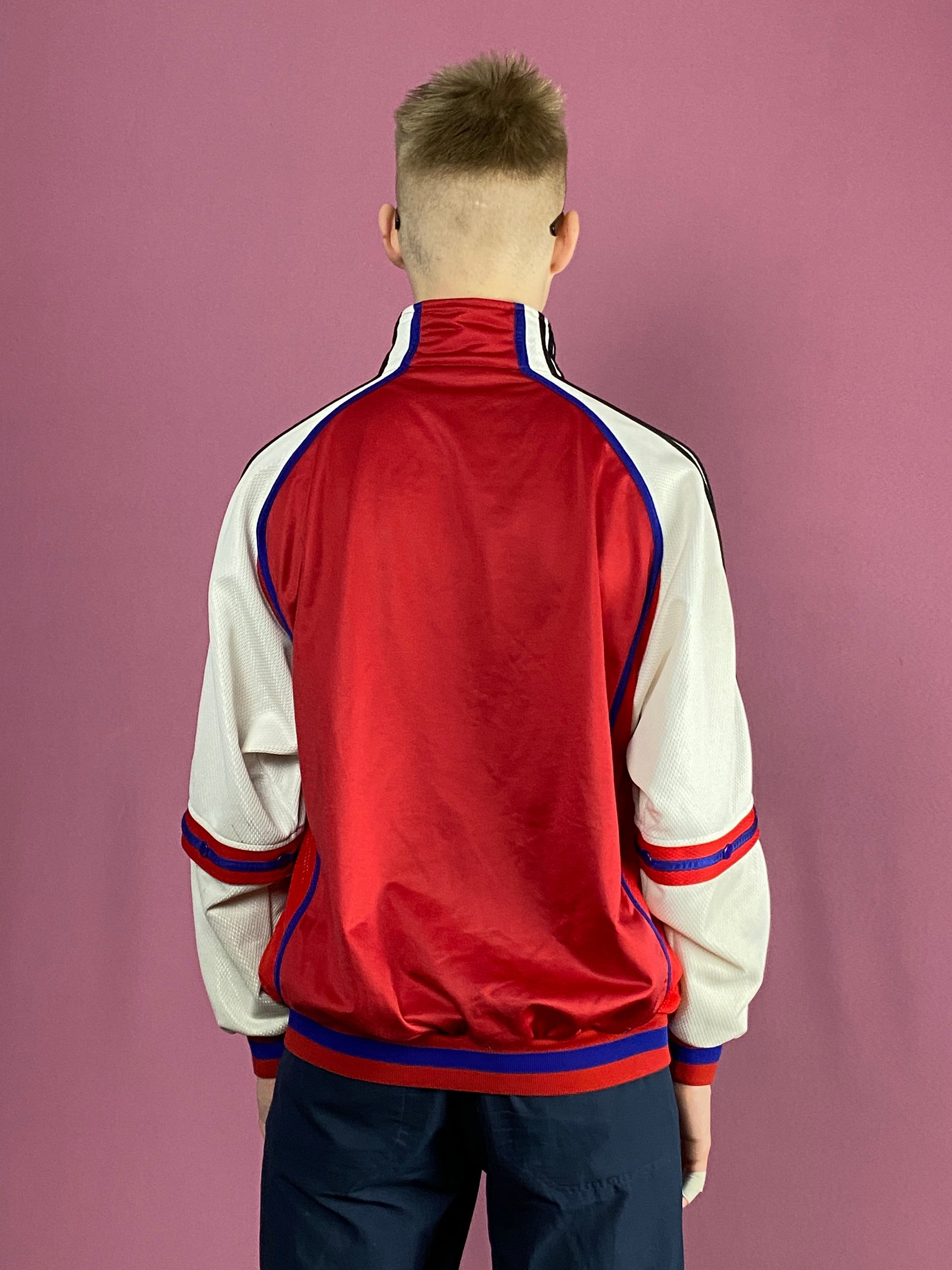 90s Adidas Vintage Men's Track Jacket - Small Red Polyester