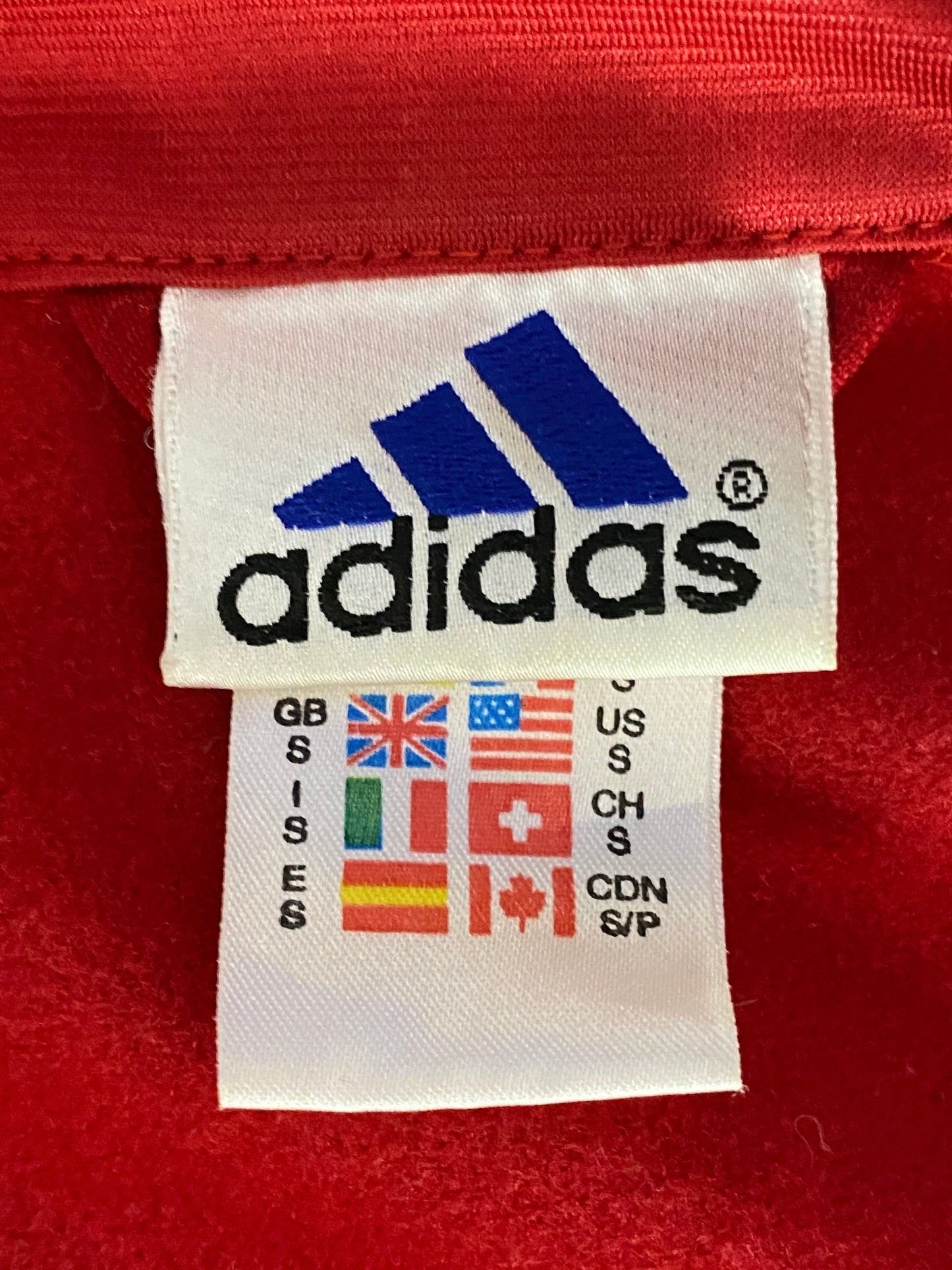 90s Adidas Vintage Men's Track Jacket - Small Red Polyester