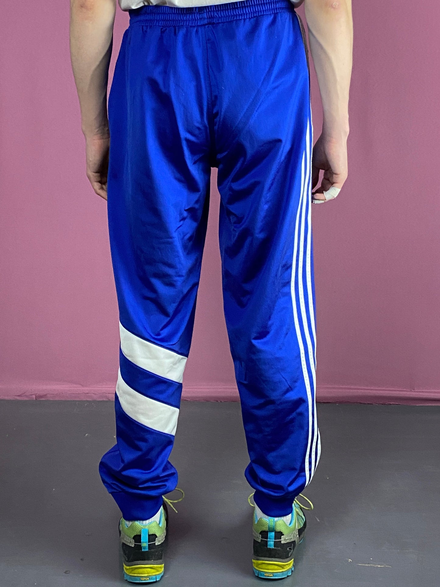 Adidas Vintage Men's Joggers - Medium Blue Polyester