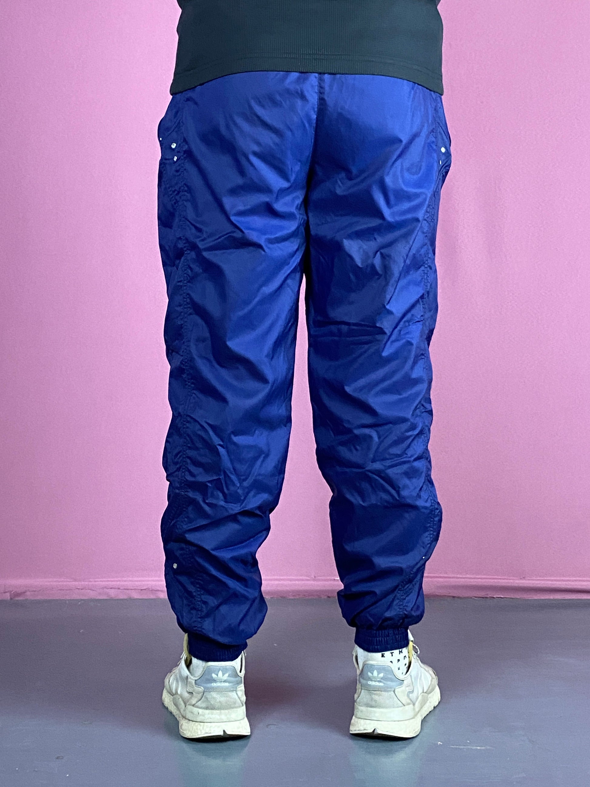 90s Nike Vintage Men's Nylon Joggers - XL Navy Blue Nylon