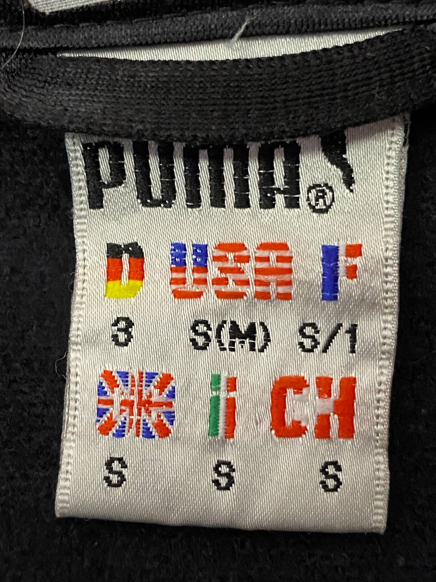 80s Puma Vintage Men's Track Jacket - Small Black Polyester