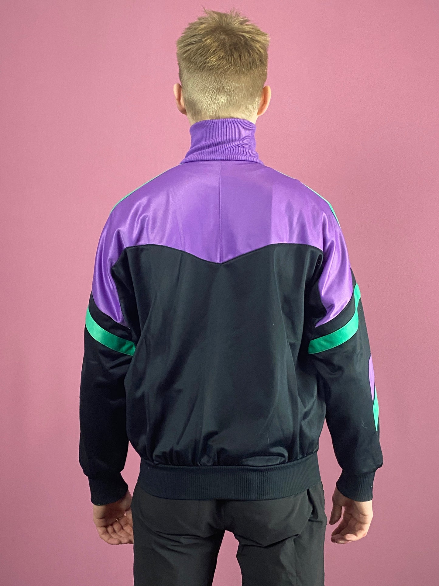 90s Adidas Vintage Men's Track Jacket - Medium Black Polyester