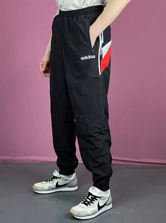 90s Adidas Vintage Men's Joggers - Small Black Polyester